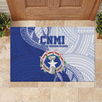 Northern Mariana Islands Rubber Doormat CNMI Seal LT05 Blue - Polynesian Pride