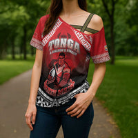 Custom Rugby Tonga MMT Cross Shoulder Shirt Mana O Tonga - Polynesian Pride