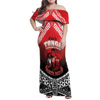 Custom Rugby Tonga MMT Family Matching Off Shoulder Maxi Dress and Hawaiian Shirt Mana O Tonga - Polynesian Pride