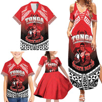 Custom Rugby Tonga MMT Family Matching Summer Maxi Dress and Hawaiian Shirt Mana O Tonga - Polynesian Pride