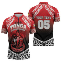 Custom Rugby Tonga MMT Zipper Polo Shirt Mana O Tonga - Polynesian Pride