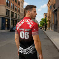 Custom Rugby Tonga MMT Zipper Polo Shirt Mana O Tonga - Polynesian Pride