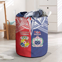 Rugby Samoa And Tonga Laundry Basket Toa Samoa With Mate Maa - Polynesian Pride