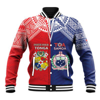 Custom Rugby Samoa And Tonga Baseball Jacket Toa Samoa With Mate Maa LT05 Unisex Multicolor - Polynesian Pride
