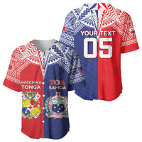 Custom Rugby Samoa And Tonga Baseball Jersey Toa Samoa With Mate Maa LT05 - Polynesian Pride