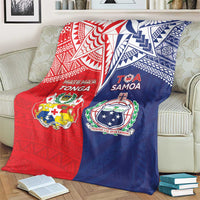 Rugby Samoa And Tonga Blanket Toa Samoa With Mate Maa - Polynesian Pride