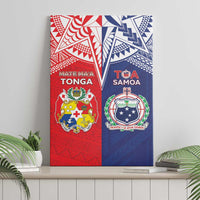 Rugby Samoa And Tonga Canvas Wall Art Toa Samoa With Mate Maa - Polynesian Pride