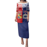 Custom Rugby Samoa And Tonga Family Matching Puletasi and Hawaiian Shirt Toa Samoa With Mate Maa - Polynesian Pride