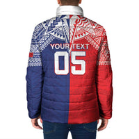 Custom Rugby Samoa And Tonga Padded Jacket Toa Samoa With Mate Maa - Polynesian Pride