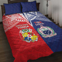 Rugby Samoa And Tonga Quilt Bed Set Toa Samoa With Mate Maa - Polynesian Pride