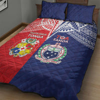 Rugby Samoa And Tonga Quilt Bed Set Toa Samoa With Mate Maa - Polynesian Pride