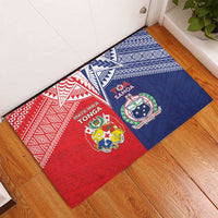 Rugby Samoa And Tonga Rubber Doormat Toa Samoa With Mate Maa LT05 - Polynesian Pride
