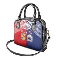Rugby Samoa And Tonga Shoulder Handbag Toa Samoa With Mate Maa LT05 - Polynesian Pride