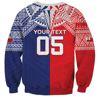 Custom Rugby Samoa And Tonga Sweatshirt Toa Samoa With Mate Maa LT05 - Polynesian Pride