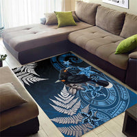 New Zealand Huia Bird Area Rug Aotearoa Maori Pattern