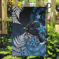 New Zealand Huia Bird Garden Flag Aotearoa Maori Pattern LT05 Garden Flag Navy - Polynesian Pride
