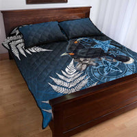 New Zealand Huia Bird Quilt Bed Set Aotearoa Maori Pattern