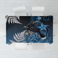 New Zealand Huia Bird Tablecloth Aotearoa Maori Pattern LT05 Navy - Polynesian Pride