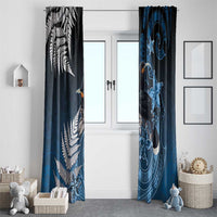 New Zealand Huia Bird Window Curtain Aotearoa Maori Pattern LT05 - Polynesian Pride