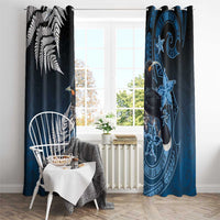 New Zealand Huia Bird Window Curtain Aotearoa Maori Pattern LT05 - Polynesian Pride