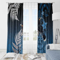 New Zealand Huia Bird Window Curtain Aotearoa Maori Pattern LT05 - Polynesian Pride
