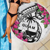 Guam Chamorro Beach Blanket Bougainvillea White Polynesian Tribal Pattern LT05 - Polynesian Pride