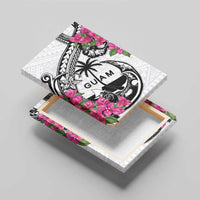 Guam Chamorro Canvas Wall Art Bougainvillea White Polynesian Tribal Pattern LT05 - Polynesian Pride
