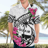 Guam Chamorro Hawaiian Shirt Bougainvillea White Polynesian Tribal Pattern LT05 - Polynesian Pride