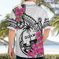 Guam Chamorro Hawaiian Shirt Bougainvillea White Polynesian Tribal Pattern LT05 - Polynesian Pride