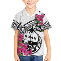 Guam Chamorro Hawaiian Shirt Bougainvillea White Polynesian Tribal Pattern LT05 - Polynesian Pride