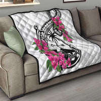 Guam Chamorro Quilt Bougainvillea White Polynesian Tribal Pattern
