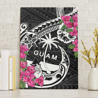 Guam Chamorro Canvas Wall Art Bougainvillea Black Polynesian Tribal Pattern LT05 Without Frame Black - Polynesian Pride
