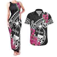 Guam Chamorro Couples Matching Tank Maxi Dress and Hawaiian Shirt Bougainvillea Black Polynesian Tribal Pattern LT05 Black - Polynesian Pride