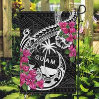 Guam Chamorro Garden Flag Bougainvillea Black Polynesian Tribal Pattern LT05 Garden Flag Black - Polynesian Pride