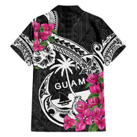 Guam Chamorro Hawaiian Shirt Bougainvillea Black Polynesian Tribal Pattern LT05 - Polynesian Pride
