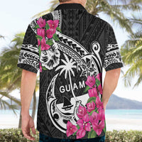 Guam Chamorro Hawaiian Shirt Bougainvillea Black Polynesian Tribal Pattern LT05 - Polynesian Pride