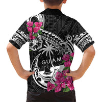 Guam Chamorro Hawaiian Shirt Bougainvillea Black Polynesian Tribal Pattern LT05 - Polynesian Pride