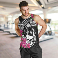 Guam Chamorro Men Tank Top Bougainvillea Black Polynesian Tribal Pattern LT05 Black - Polynesian Pride