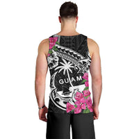 Guam Chamorro Men Tank Top Bougainvillea Black Polynesian Tribal Pattern LT05 - Polynesian Pride
