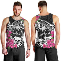 Guam Chamorro Men Tank Top Bougainvillea Black Polynesian Tribal Pattern LT05 - Polynesian Pride