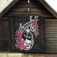 Guam Chamorro Quilt Bougainvillea Black Polynesian Tribal Pattern