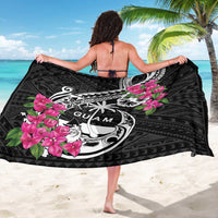 Guam Chamorro Sarong Bougainvillea Black Polynesian Tribal Pattern
