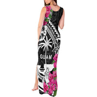 Guam Chamorro Tank Maxi Dress Bougainvillea Black Polynesian Tribal Pattern LT05 - Polynesian Pride