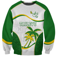 Custom Tailevu Rugby Sweatshirt Fiji Tapa Pattern LT05 Unisex Green - Polynesian Pride