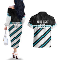 Custom Fiji Rugby Couples Matching Off The Shoulder Long Sleeve Dress and Hawaiian Shirt Fijian 7s With Tapa Pattern LT05 - Polynesian Pride