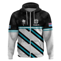 Custom Fiji Rugby Hoodie Fijian 7s With Tapa Pattern LT05 Zip Hoodie White - Polynesian Pride