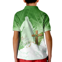 Happy Palm Sunday Kid Polo Shirt With Polynesian Pattern LT05 - Polynesian Pride