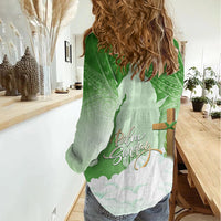 Happy Palm Sunday Women Casual Shirt With Polynesian Pattern LT05 - Polynesian Pride