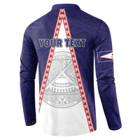 Personalised American Samoa Flag Day Button Sweatshirt Flag Style