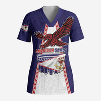 Personalised American Samoa Flag Day Scrub Top Flag Style - Polynesian Pride